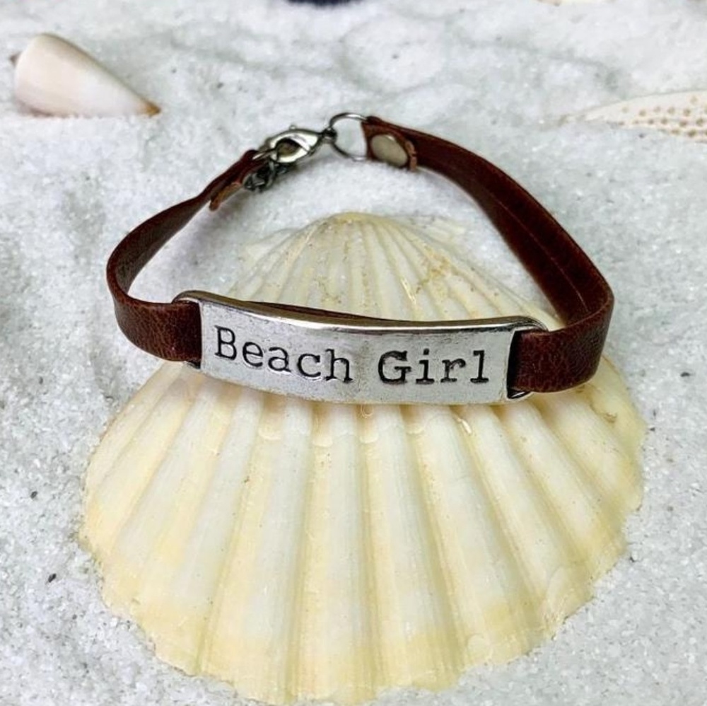 BEACH GIRL 🏖🏝 Stainless Steel Leather Bracelet